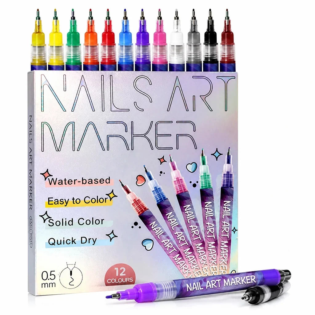 ManiSketch™ 12-Color Nail Art Marker Set — Create Jaw-Dropping Designs That Turn Heads Instantly