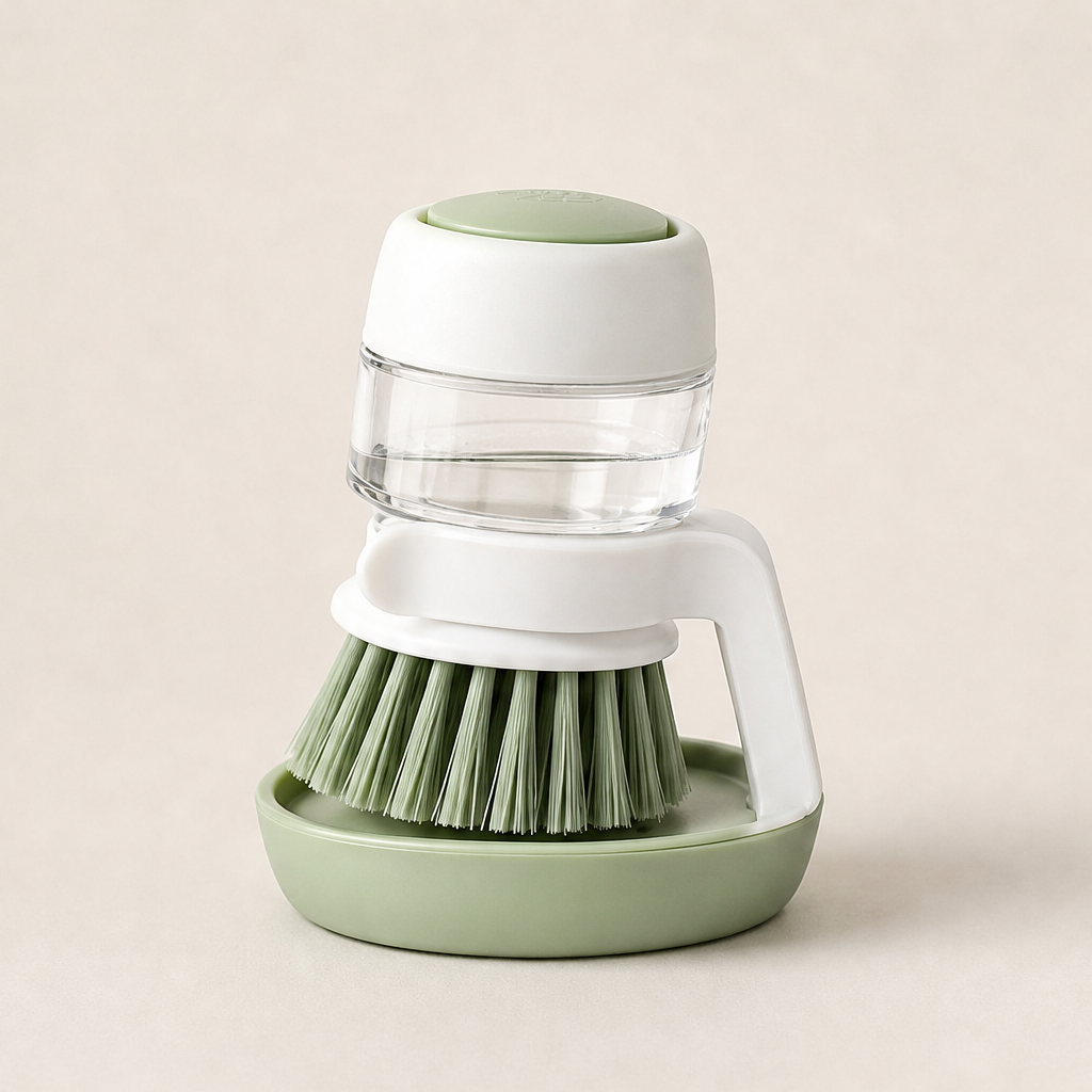 Suddly – Soap Dispensing Dish Brush with Stand + 50% OFF