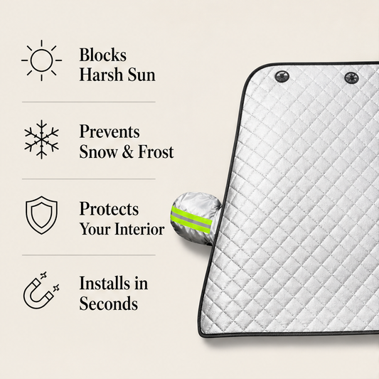 Windarmor – Magnetic All-Season Windshield Cover for Sun, Frost & Snow + 50% OFF