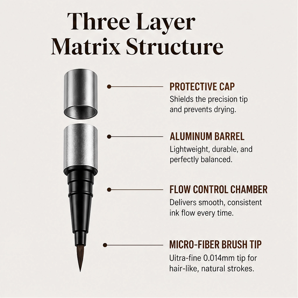 Linelle – Ultra-Fine 4-in-1 Waterproof Liner Pen for Brows, Eyes & Hairline