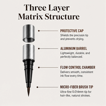 Linelle – Ultra-Fine 4-in-1 Waterproof Liner Pen for Brows, Eyes & Hairline
