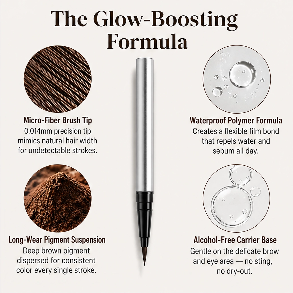 Linelle – Ultra-Fine 4-in-1 Waterproof Liner Pen for Brows, Eyes & Hairline