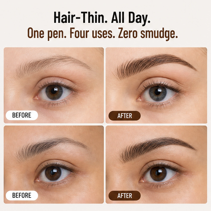 Linelle – Ultra-Fine 4-in-1 Waterproof Liner Pen for Brows, Eyes & Hairline