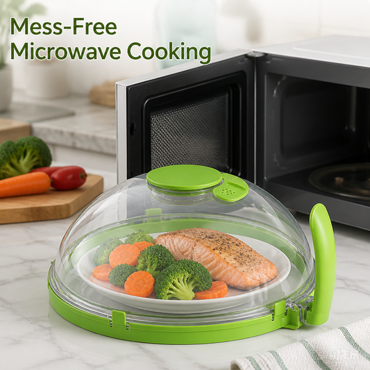 10" Clear Microwave Splatteriva™ — Lock In Nutrients and Ban Mess for Healthier, Tastier Meals Every Time
