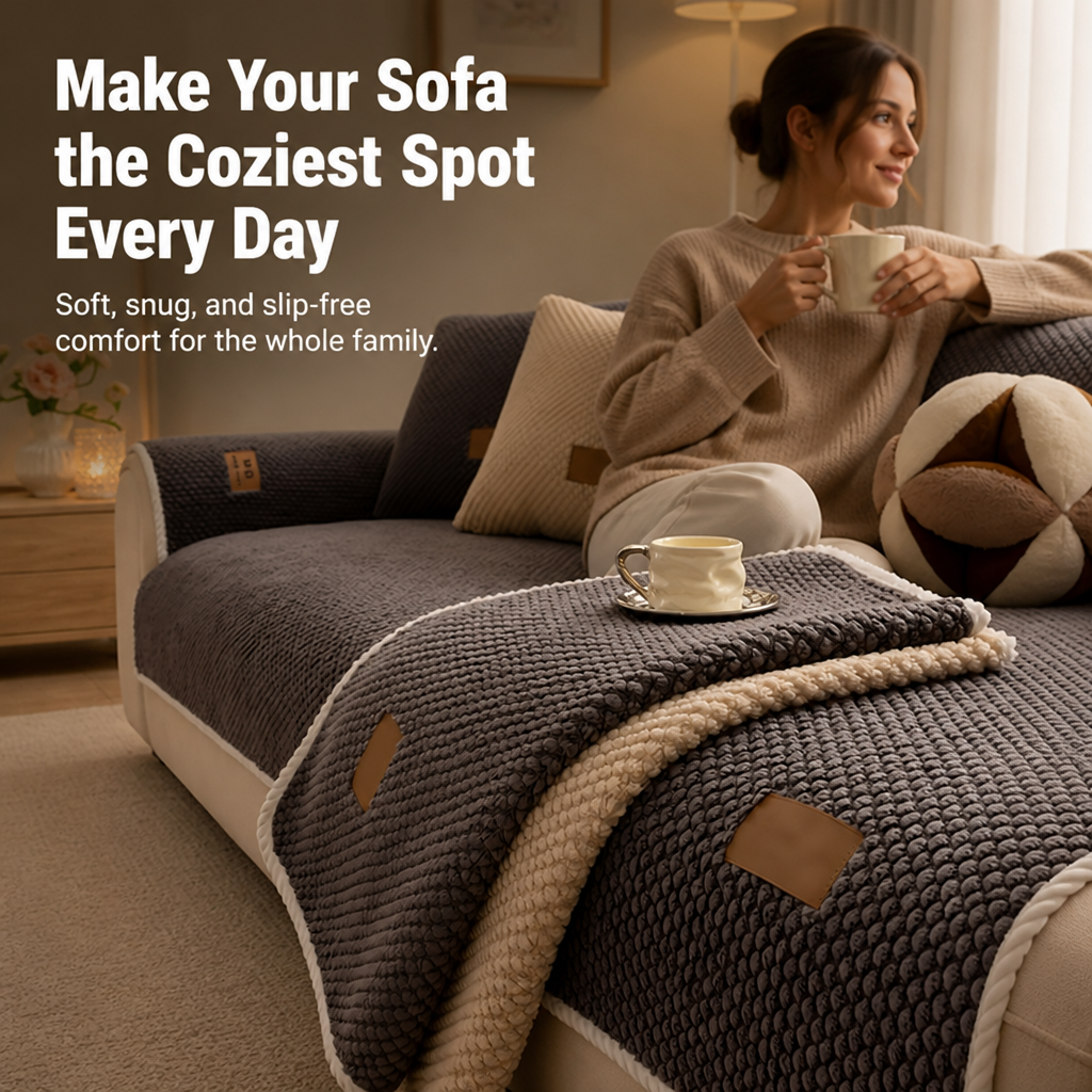 VeluraShield™ Plush Sofa Cover