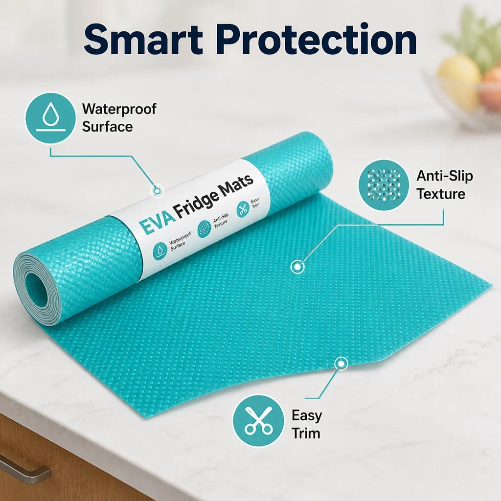 FridgeCush™ Liners — Turn Your Fridge Into a Fresh, Spotless Sanctuary Every Day