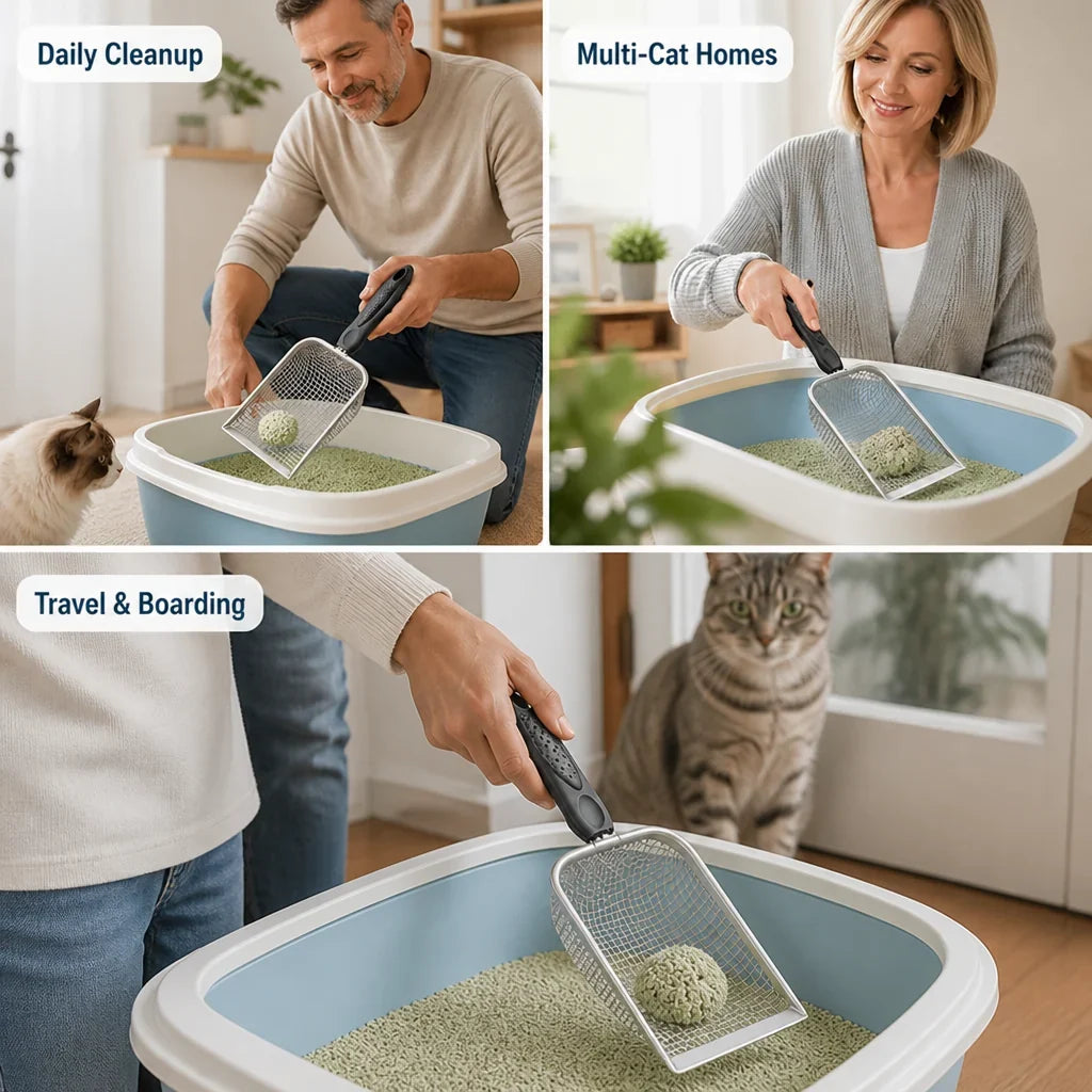 ScoopSieve™ Metal Mesh Scoop — Scoop Faster, Stress Less, Enjoy Every Moment