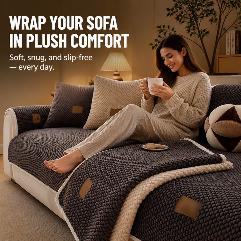 VeluraShield™ Plush Sofa Cover