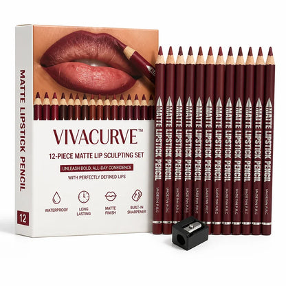 LipMosaic™ 12-Piece Matte Lip Sculpting Set — Unleash Bold, All-Day Confidence with Perfectly Defined Lips