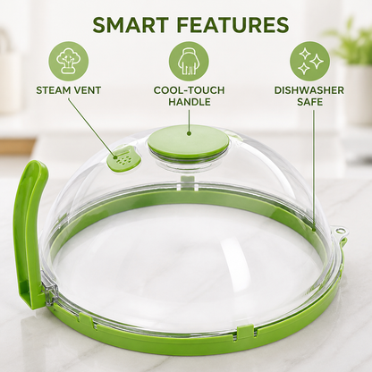 10" Clear Microwave Splatteriva™ — Lock In Nutrients and Ban Mess for Healthier, Tastier Meals Every Time