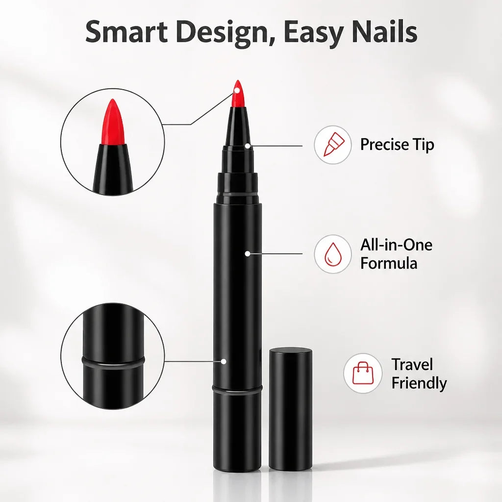 VeraBella™ All-in-One Gel Pen — Flawless, Fade-Proof Nails That Shine Through Everything