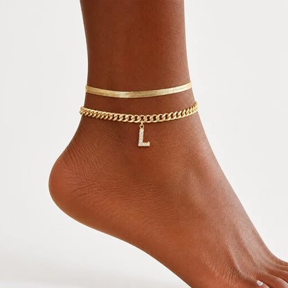 Monograméa™ Gold Initial Anklets — Wear Your Unique Story with Effortless Grace