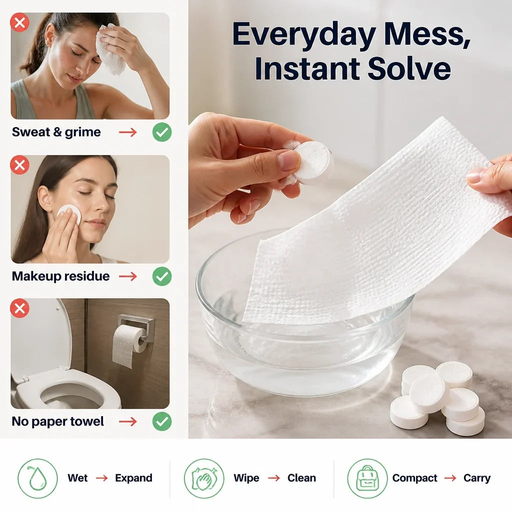 TowelPop™ Compressed Cotton Towels — Unlock Instant Freshness and Soothing Comfort Anywhere You Go