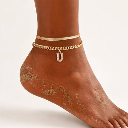 Monograméa™ Gold Initial Anklets — Wear Your Unique Story with Effortless Grace