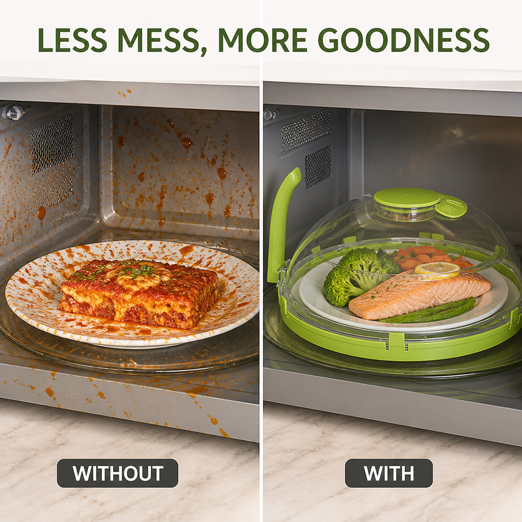 10" Clear Microwave Splatteriva™ — Lock In Nutrients and Ban Mess for Healthier, Tastier Meals Every Time