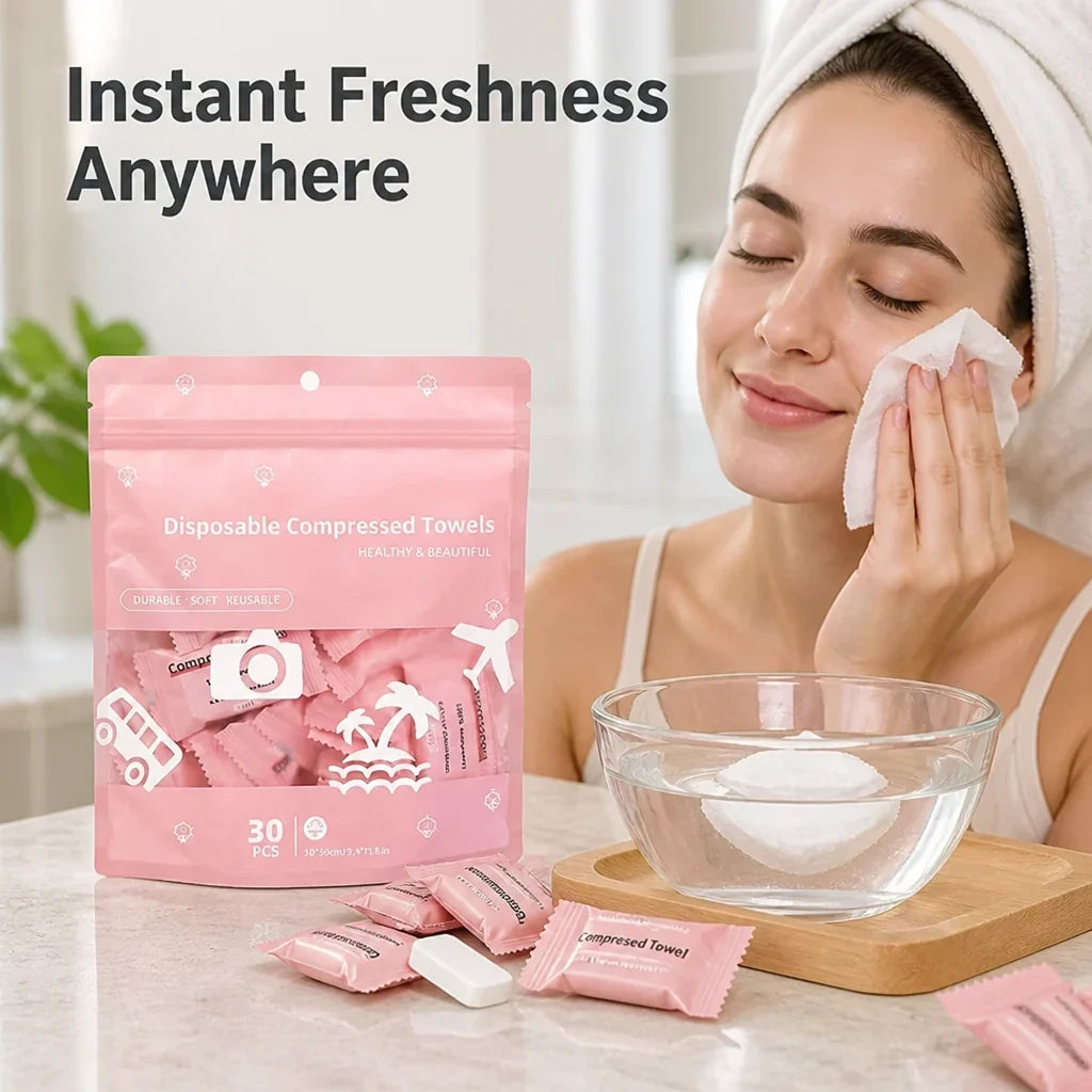 Press2Plush™ Compressed Cotton Towels — Unlock Instant Freshness and Soothing Comfort Anywhere You Go