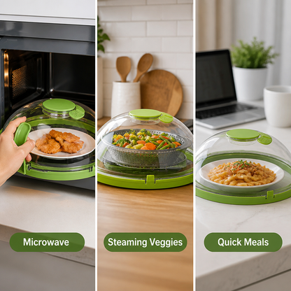 10" Clear Microwave Splatteriva™ — Lock In Nutrients and Ban Mess for Healthier, Tastier Meals Every Time