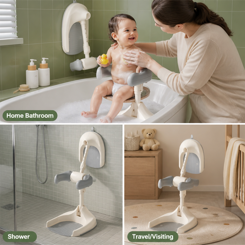 FlexiNest™ Baby Shower Rack — Feel the Joy of Safe, Calm Bath Times with Your Growing Baby