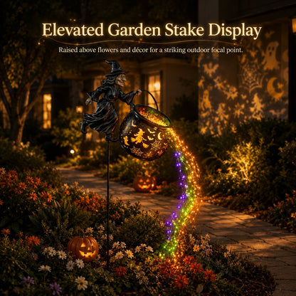 HexaGlow™ Halloween Witch Cauldron Garden Light – Magical Colors & Projections for Your Halloween Décor 🎃✨