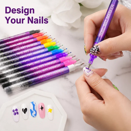 ManiSketch™ 12-Color Nail Art Marker Set — Create Jaw-Dropping Designs That Turn Heads Instantly