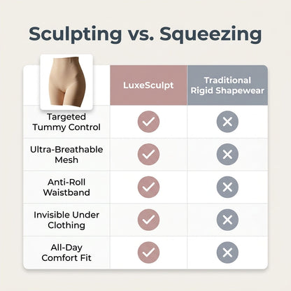LuxeSculpt™ Seamless Tummy Control Shapewear Shorts