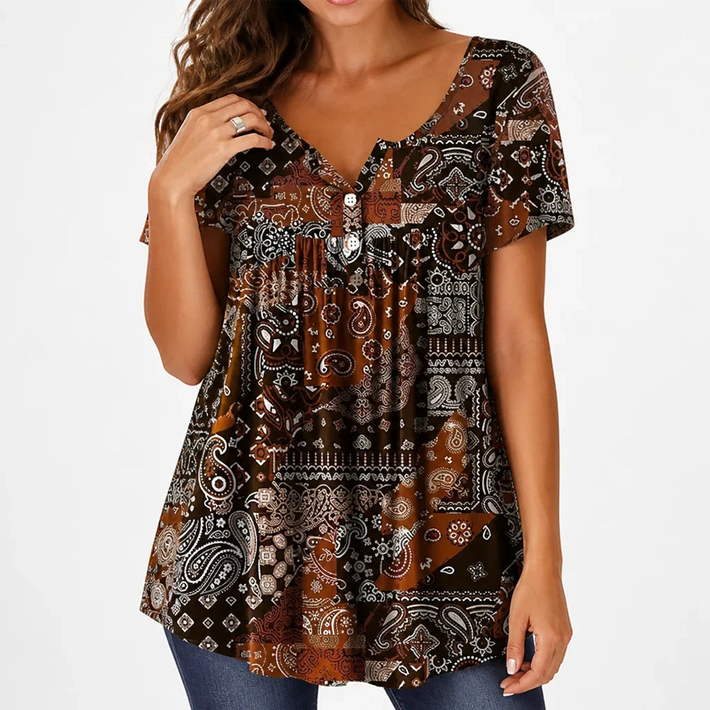 Lunessa™ V-Neck Top — Breeze Through Your Day in Effortless Cool Confidence
