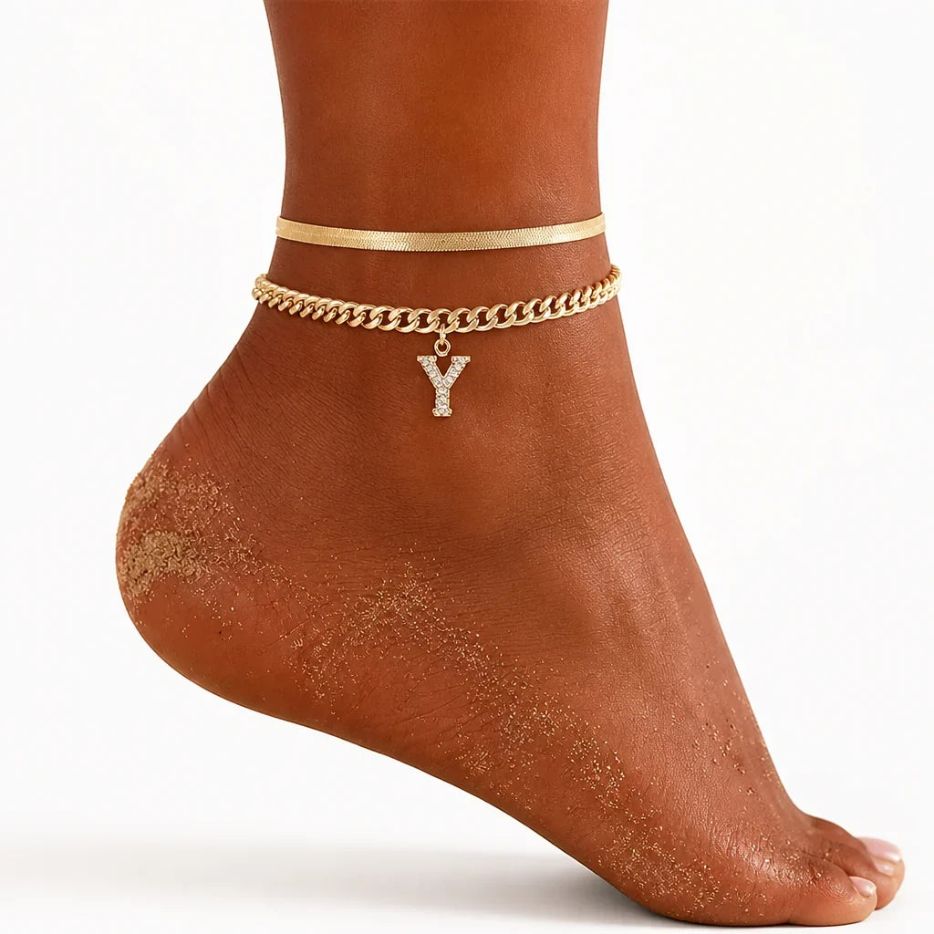 Velmora™ Gold Initial Anklets — Wear Your Unique Story with Effortless Grace