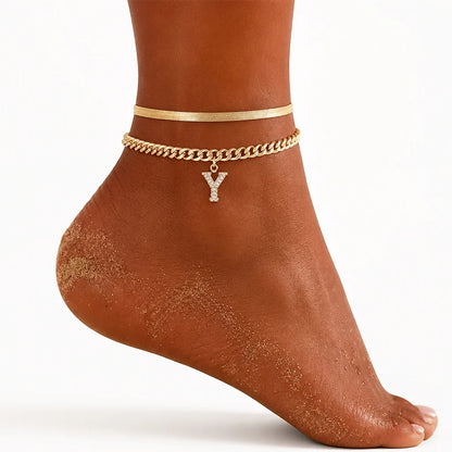 Velmora™ Gold Initial Anklets — Wear Your Unique Story with Effortless Grace