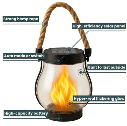 LumaFlick™ Solar Flame Lantern — Transform Your Nights with Cozy, Captivating Glow That Lasts All Evening