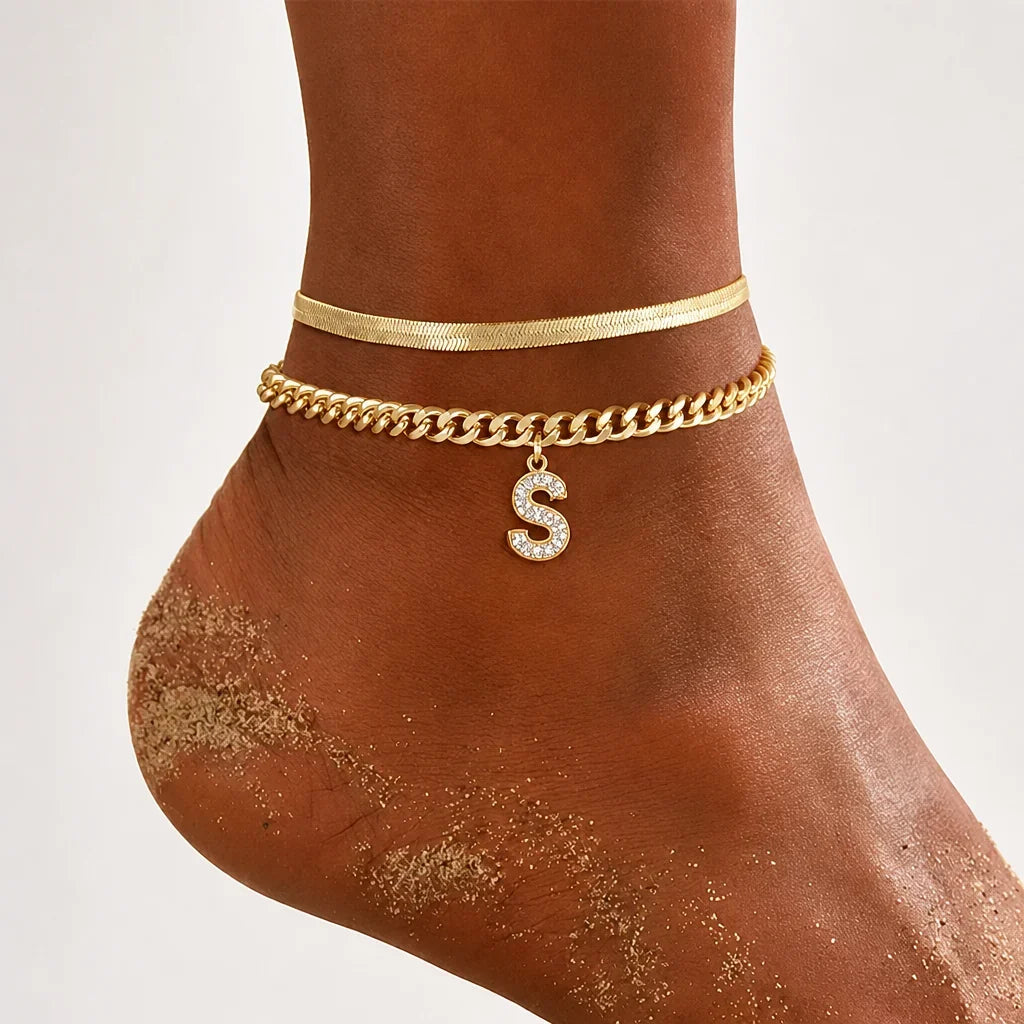 Velmora™ Gold Initial Anklets — Wear Your Unique Story with Effortless Grace