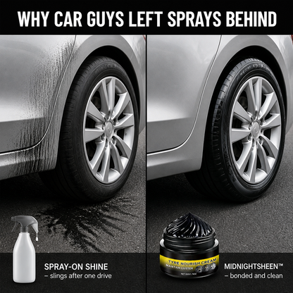 MidnightSheen™ — Revive Intense Black Tire Shine That Withstands Sling, Rain & UV Fade