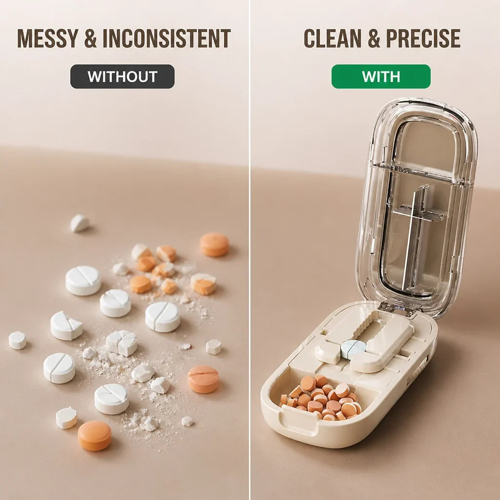 DoseMate™ — Take Control with Perfect, Hassle-Free Pill Splitting Every Time