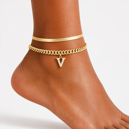 Monograméa™ Gold Initial Anklets — Wear Your Unique Story with Effortless Grace