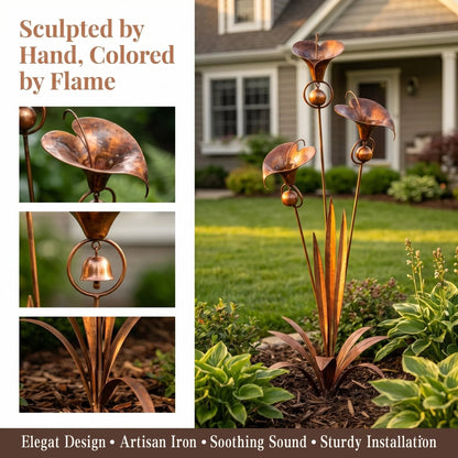 CallaChime™ | Handcrafted Garden Stake with Wind Chimes