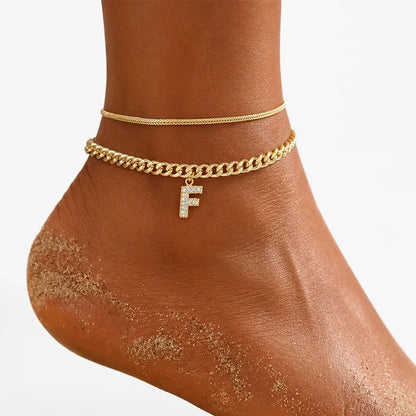 Monograméa™ Gold Initial Anklets — Wear Your Unique Story with Effortless Grace