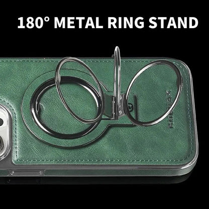 iPhone LuxeLeather Metal Stand Case