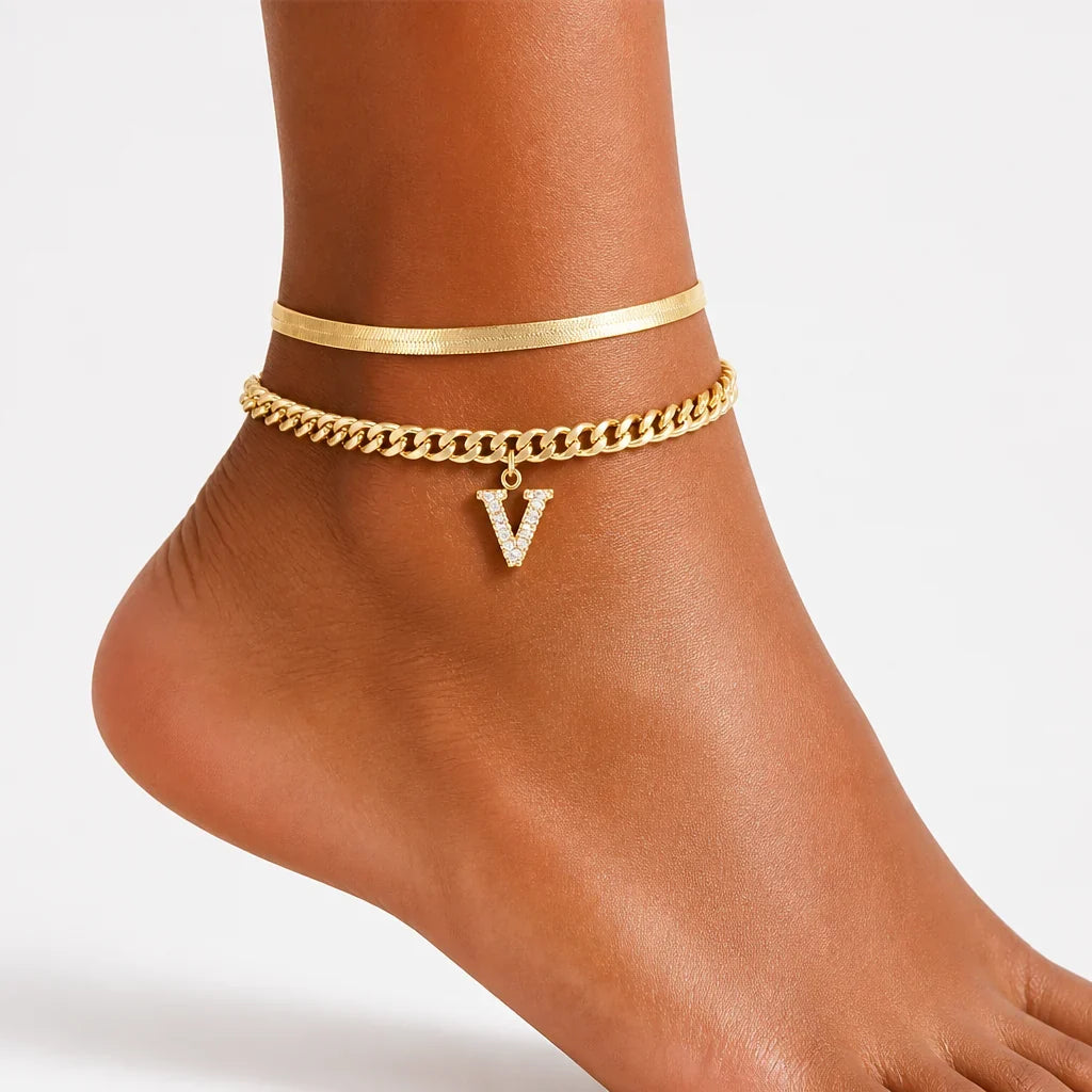 Velmora™ Gold Initial Anklets — Wear Your Unique Story with Effortless Grace