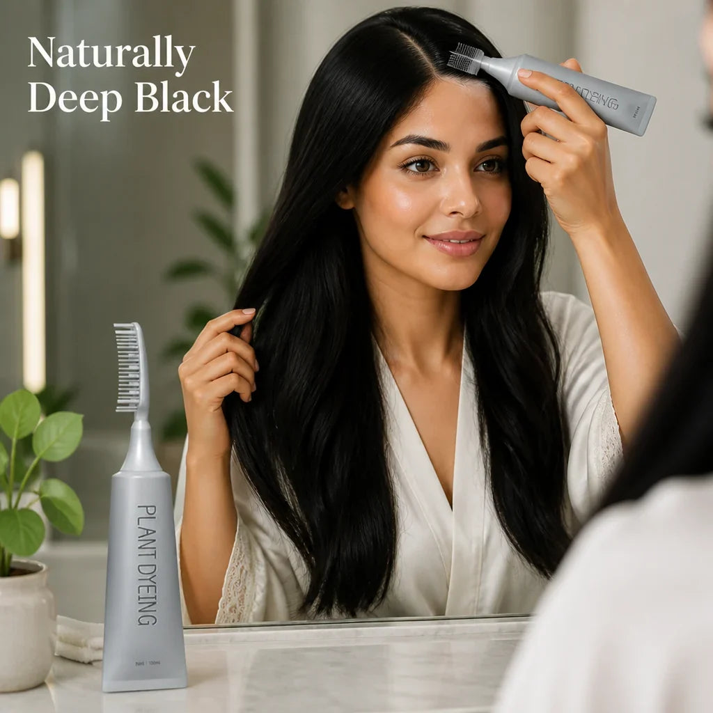 RavenLustre™ Comb Dye — Ignite Deep, Silky Black Shine That Feels Alive and Natural