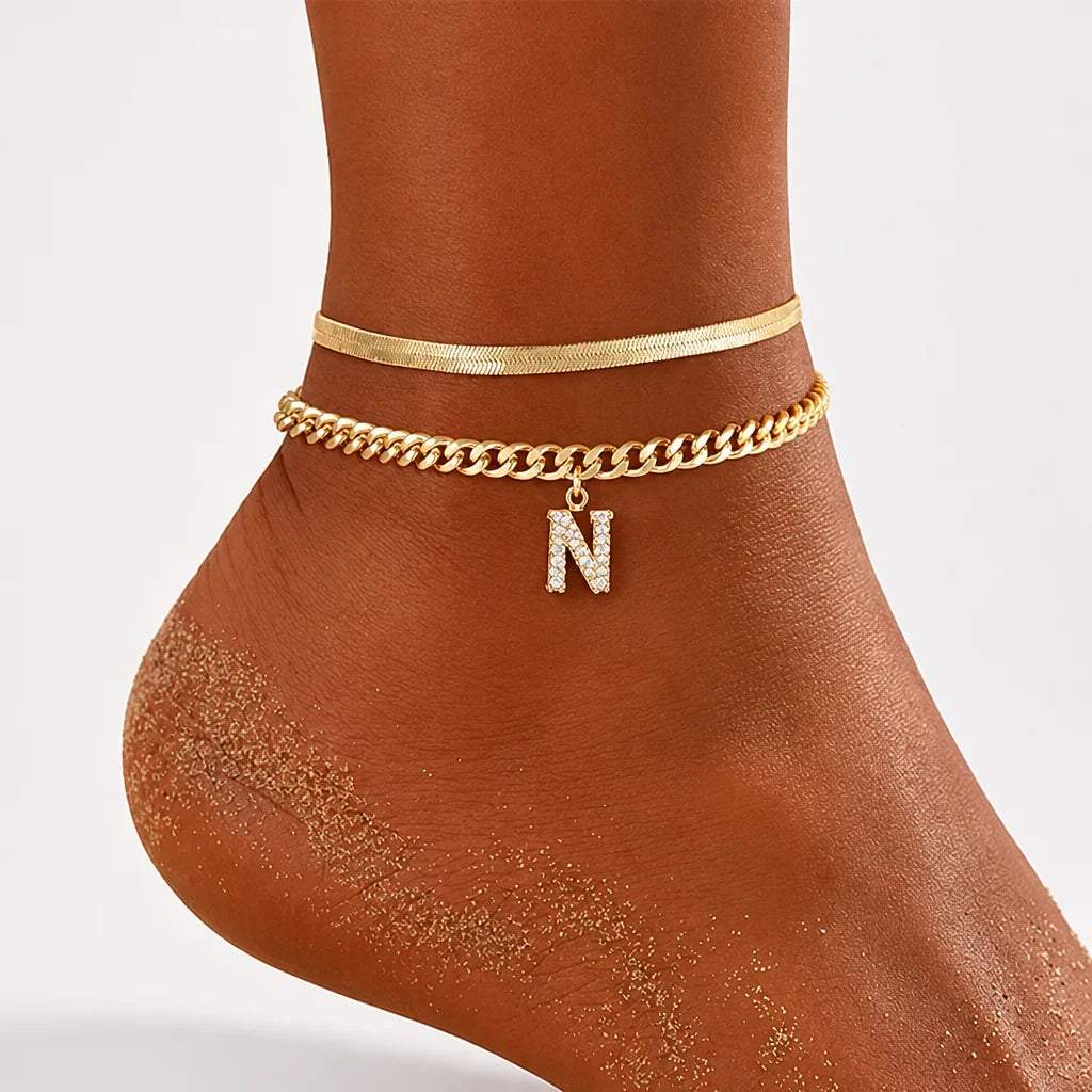Velmora™ Gold Initial Anklets — Wear Your Unique Story with Effortless Grace