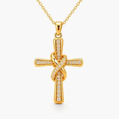 Solenne™ Gold Knot Cross Necklace — Wear Confidence That Lights Up Every Room