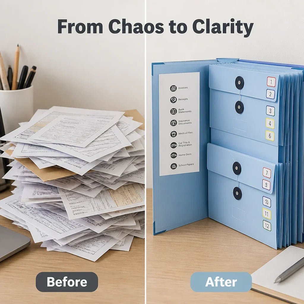 FolioBin™ — Conquer Clutter and Enjoy the Calm of Perfectly Organized Papers