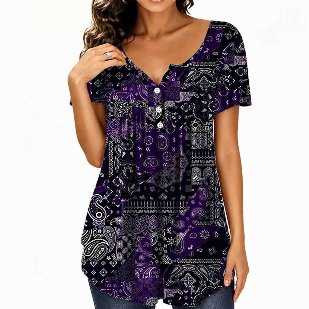Lunessa™ V-Neck Top — Breeze Through Your Day in Effortless Cool Confidence