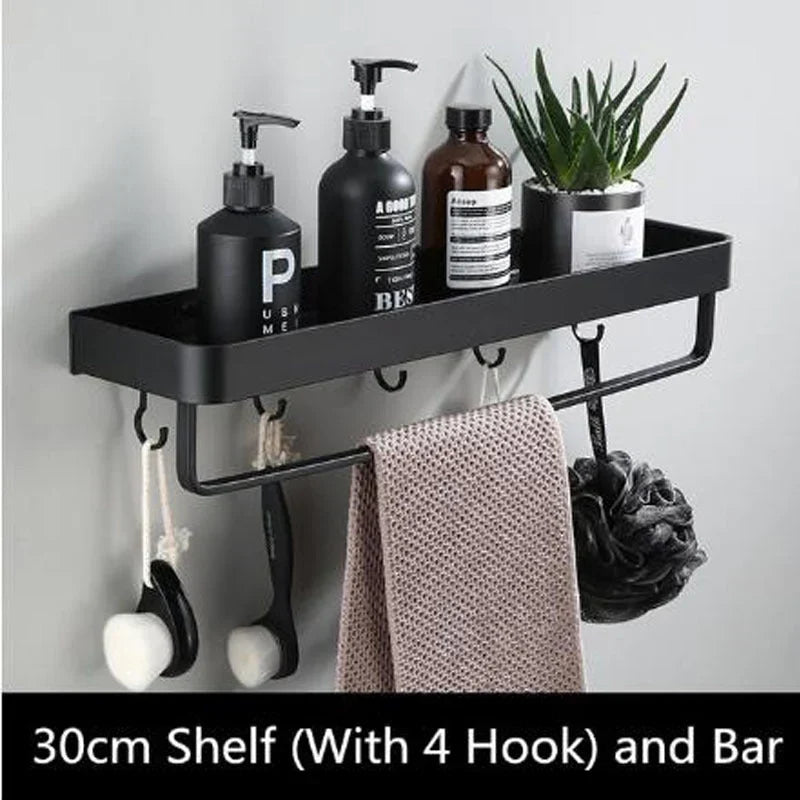 WallCrate™ | Bathroom Wall Shelf Aluminum, Wall-Mounted