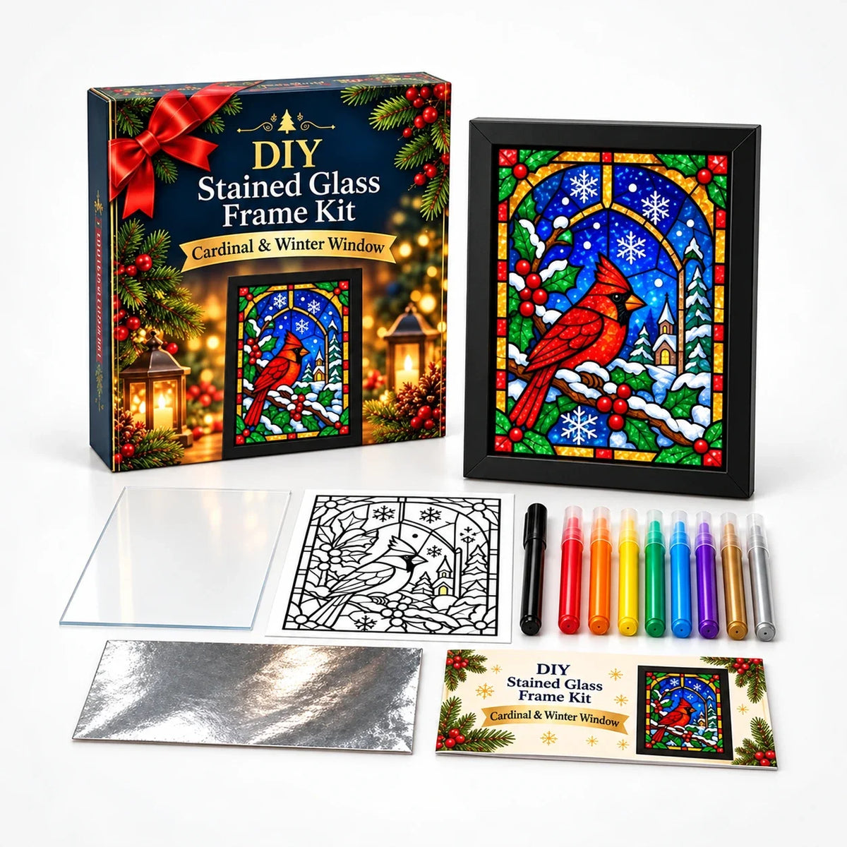 NoelGlow – Foil-Backed Christmas Stained Glass Art Kit