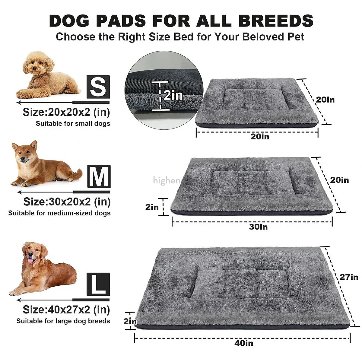 Heated Dog Bed with Adjustable Temperature and Removable Washable Cover