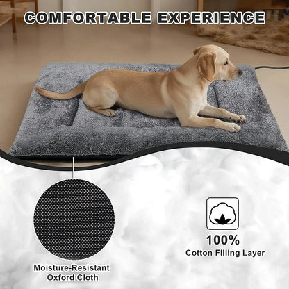 Heated Dog Bed with Adjustable Temperature and Removable Washable Cover