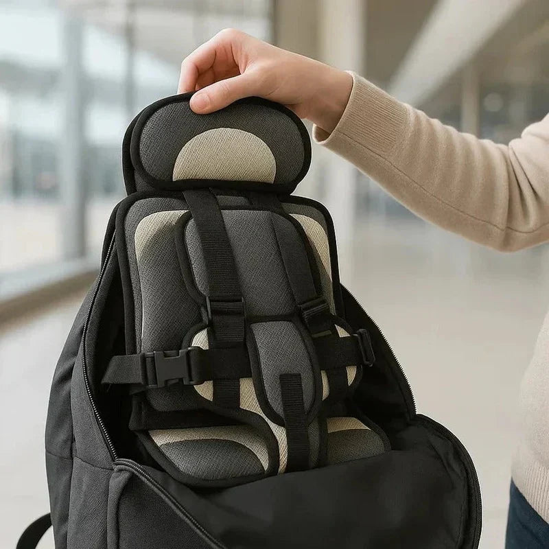 Portable Child Car Seat with Five-Point Safety Harness for Travel