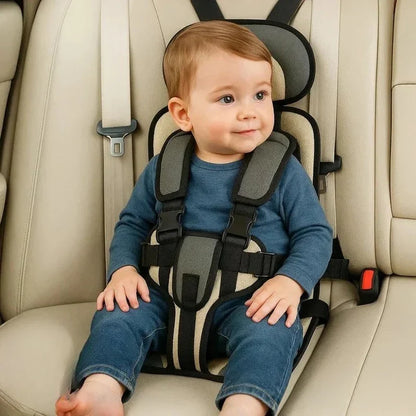 Portable Child Car Seat with Five-Point Safety Harness for Travel