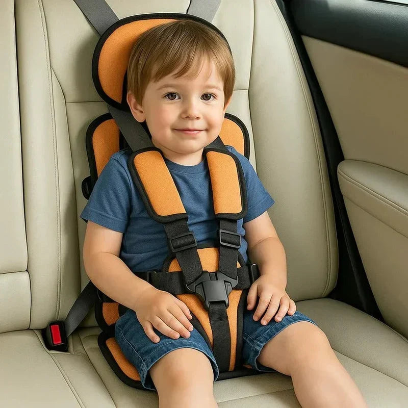 Portable Child Car Seat with Five-Point Safety Harness for Travel