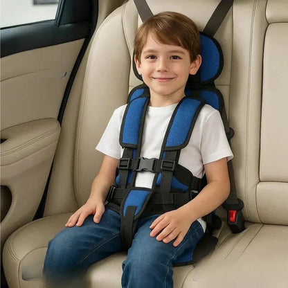 Portable Child Car Seat with Five-Point Safety Harness for Travel